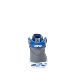 Tenis Altos Supra VAIDER Niños Gris/Azules/Blancas (MX-15803)